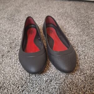 Crocs Lina womens 6 black flats pointed toe work professional shoes